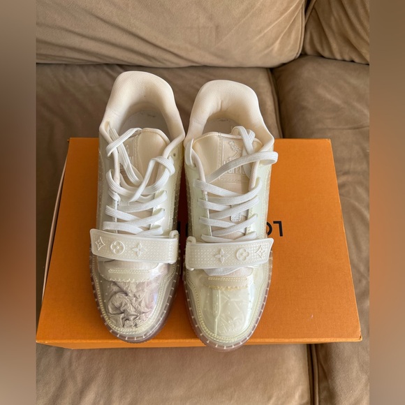 Louis Vuitton Transparent LV Trainer Sneaker men 6.5 dust bag like new wore 1x - Picture 1 of 12